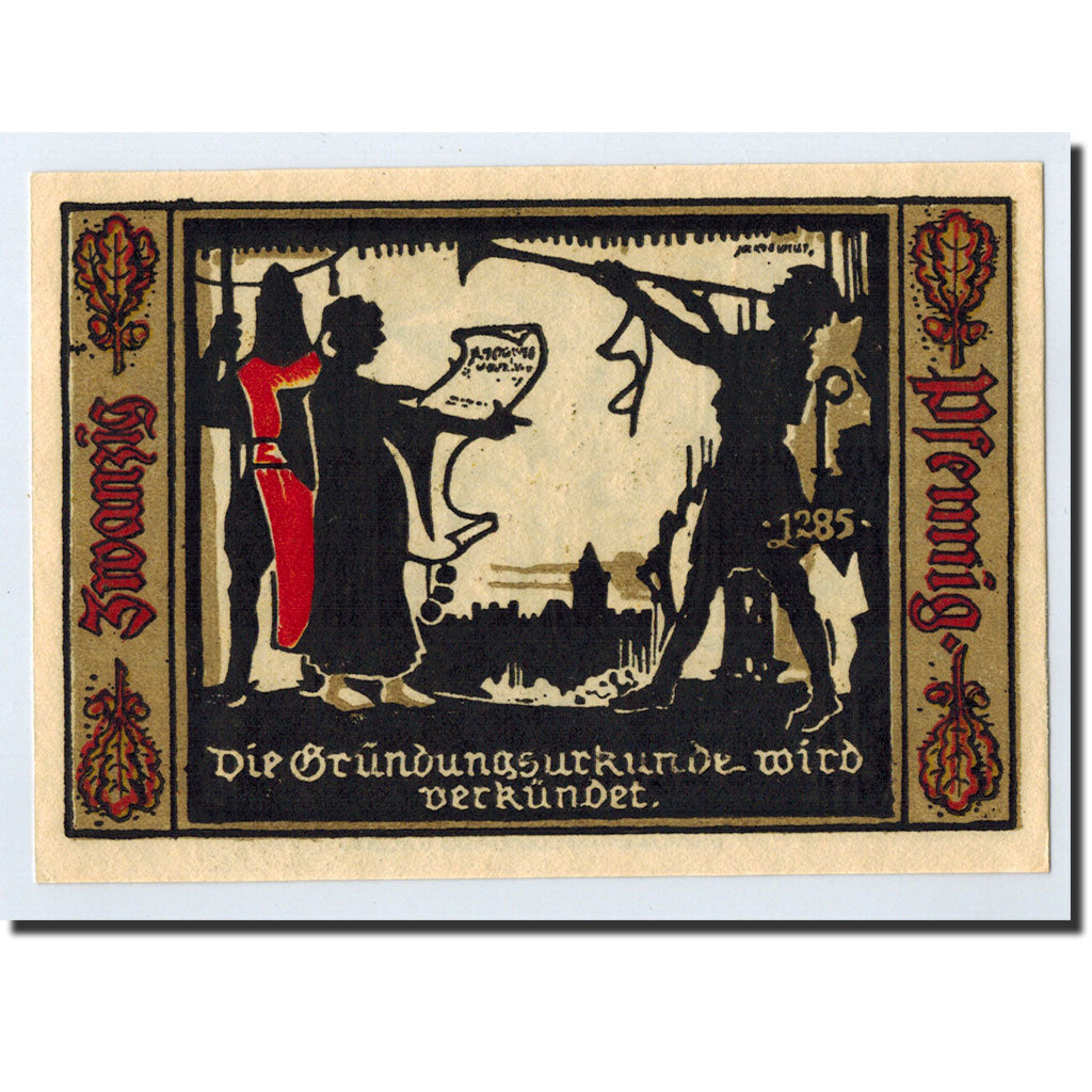 Banknote, Germany, Fürstenwalde, 20 Pfennig, personnage, 1921, UNC(63)