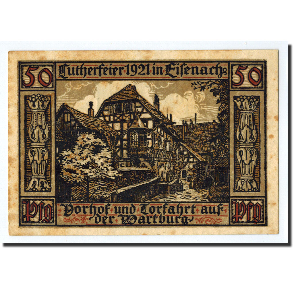 Banknote, Germany, Eisenach Stadt, 50 Pfennig, Maison, 1921, UNC(63), Mehl:320.3