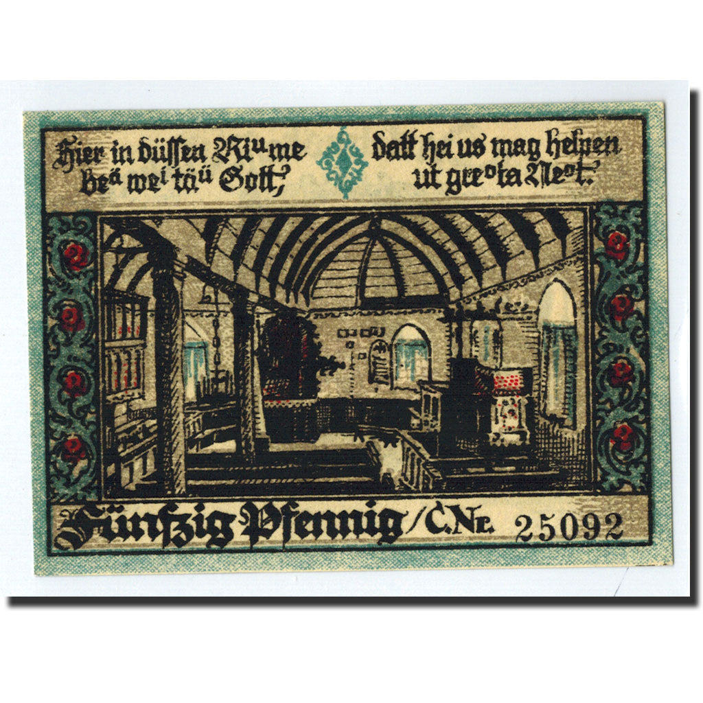 Banknote, Germany, Eisbergen, 50 Pfennig, Eglise, 1921, UNC(63), Mehl:317.1