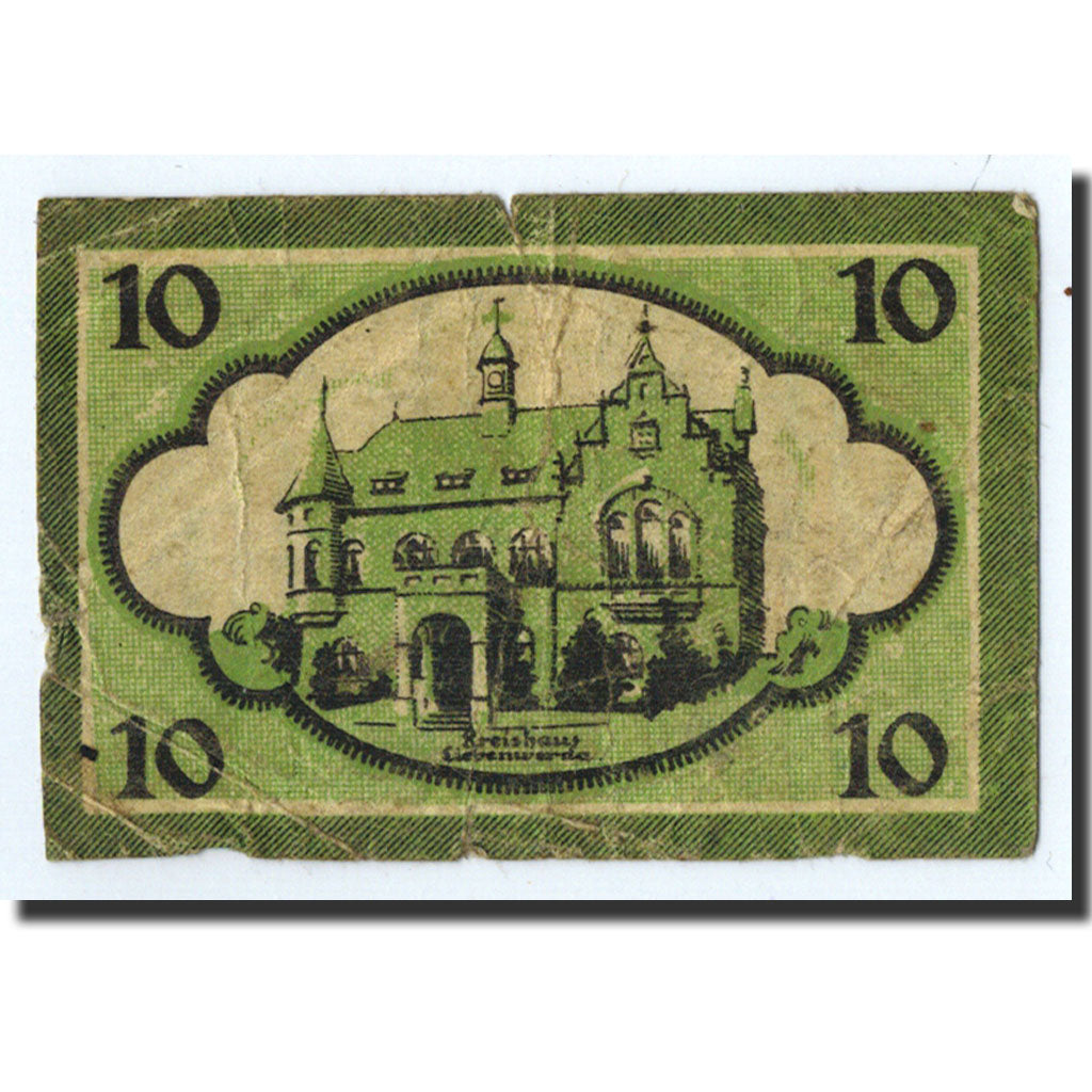 Banknote, Germany, Kreis Liebenwerda, 10 Pfennig, château, O.D, UNC(63)