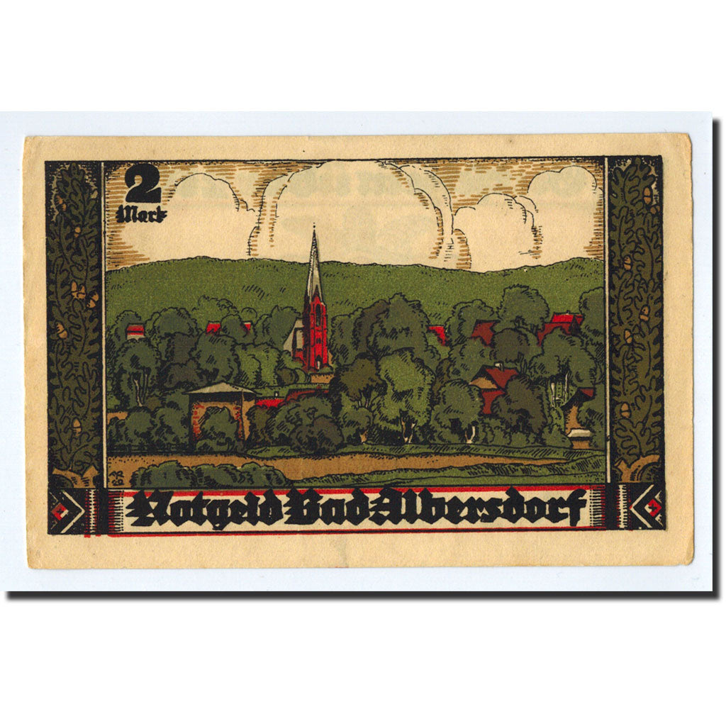 Banknote, Germany, Albersdorf, 2 Mark, paysage, 1922, 1922-01-01, UNC(63)