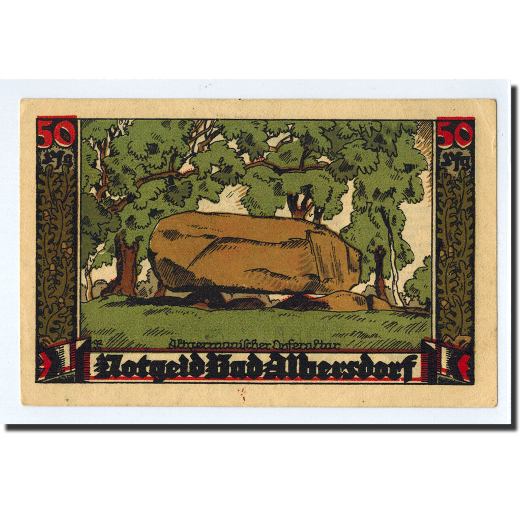 Banknote, Germany, Albersdorf, 50 Pfennig, paysage, 1922, 1922-01-01, UNC(63)
