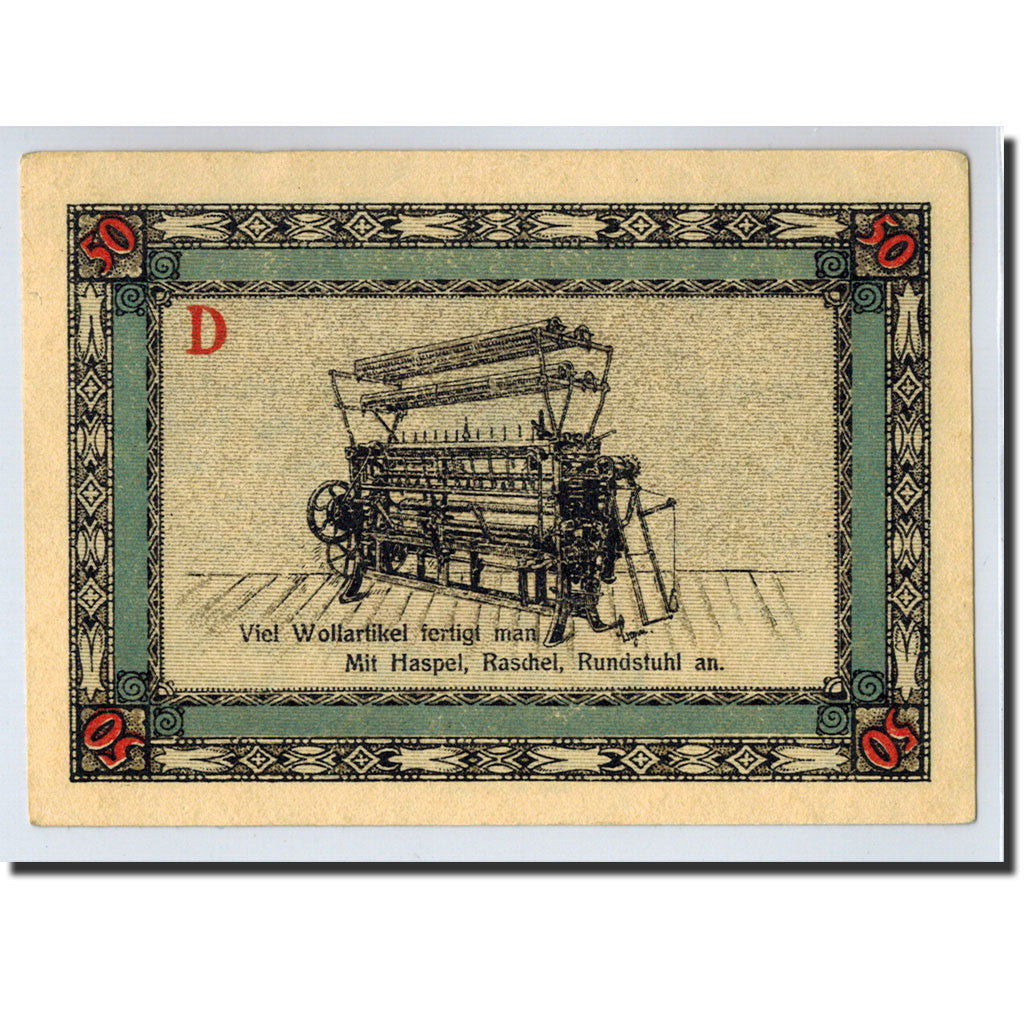 Banknote, Germany, Apolda, 50 Pfennig, machine, 1921, 1921-08-01, UNC(63)
