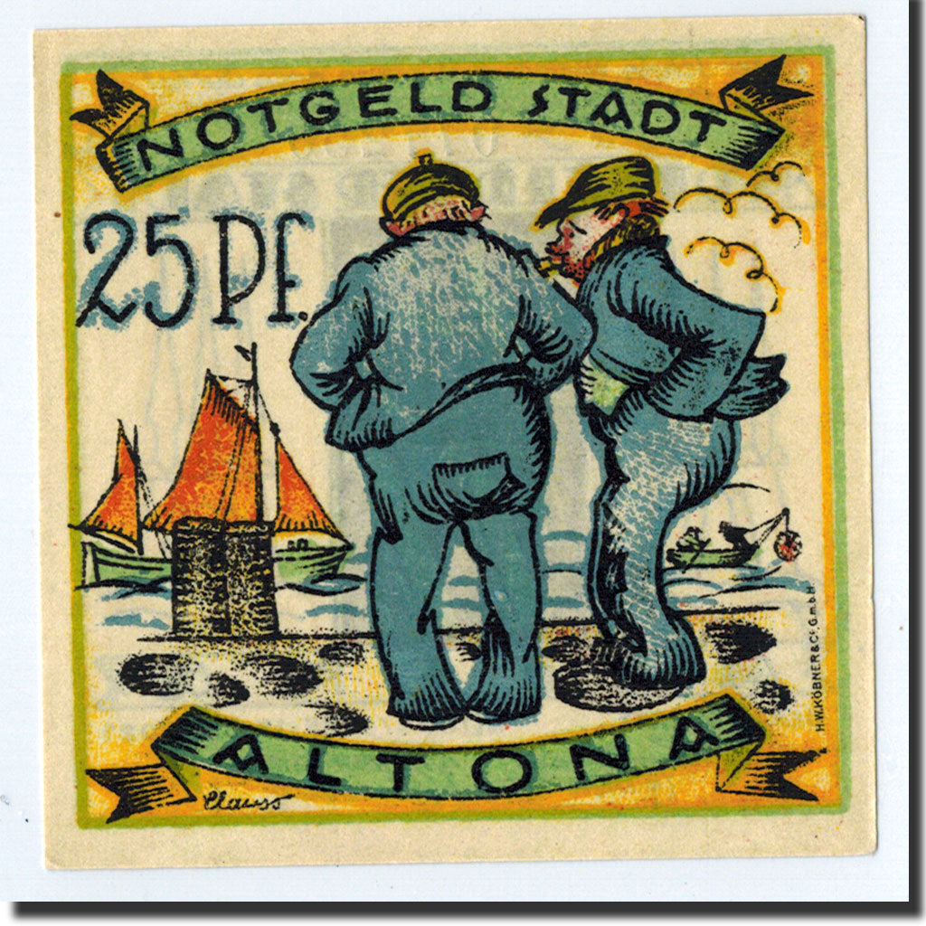 Banknote, Germany, Altona, 25 Pfennig, personnage, 1921, 1921-12-12, UNC(63)