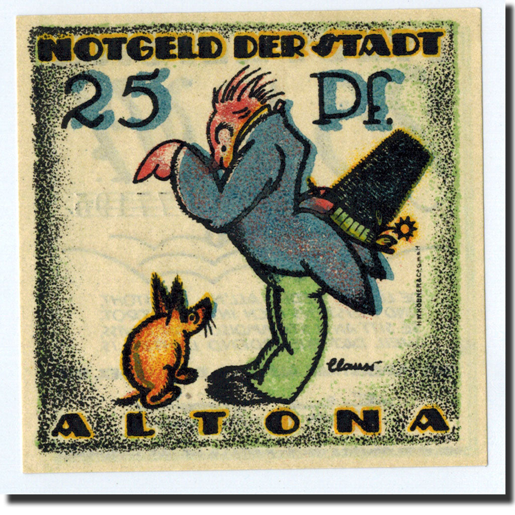 Banknote, Germany, Altona, 25 Pfennig, personnage, 1921, 1921-12-12, UNC(63)