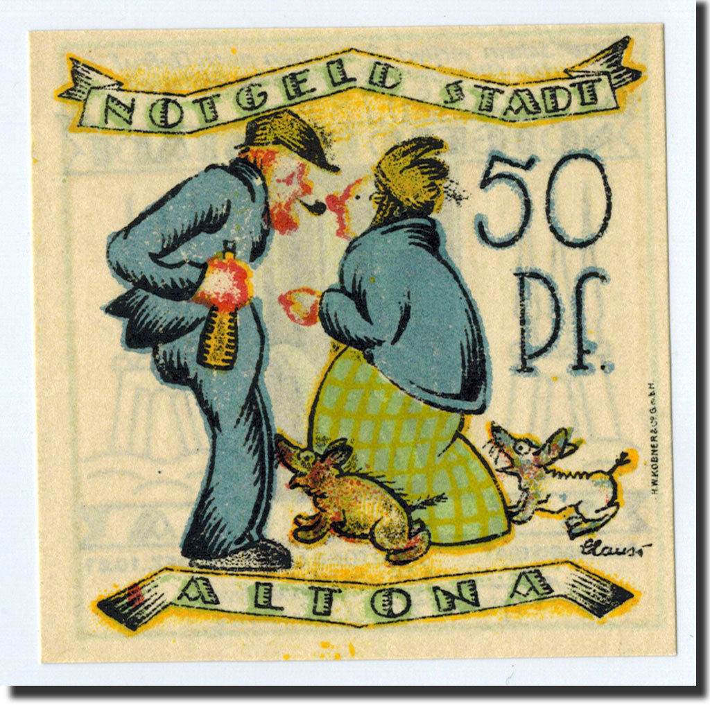 Banknote, Germany, Altona, 50 Pfennig, personnage, 1921, 1921-12-12, UNC(63)