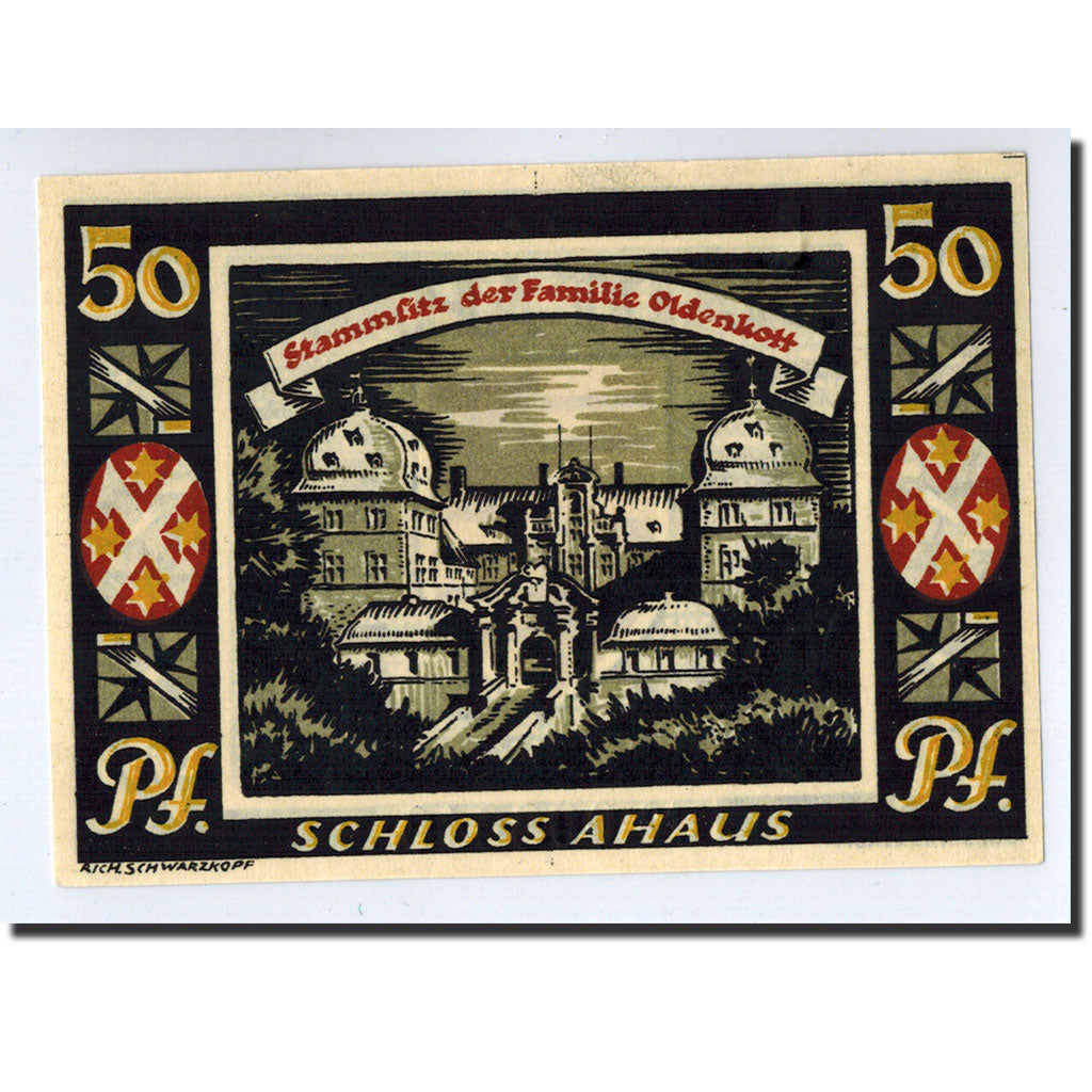 Banknote, Germany, Ahaus, 50 Pfennig, Monument, 1921, 1921-06-07, UNC(63)