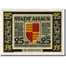 Banknote, Germany, Ahaus, 25 Pfennig, personnage, 1921, 1921-06-07, UNC(63)