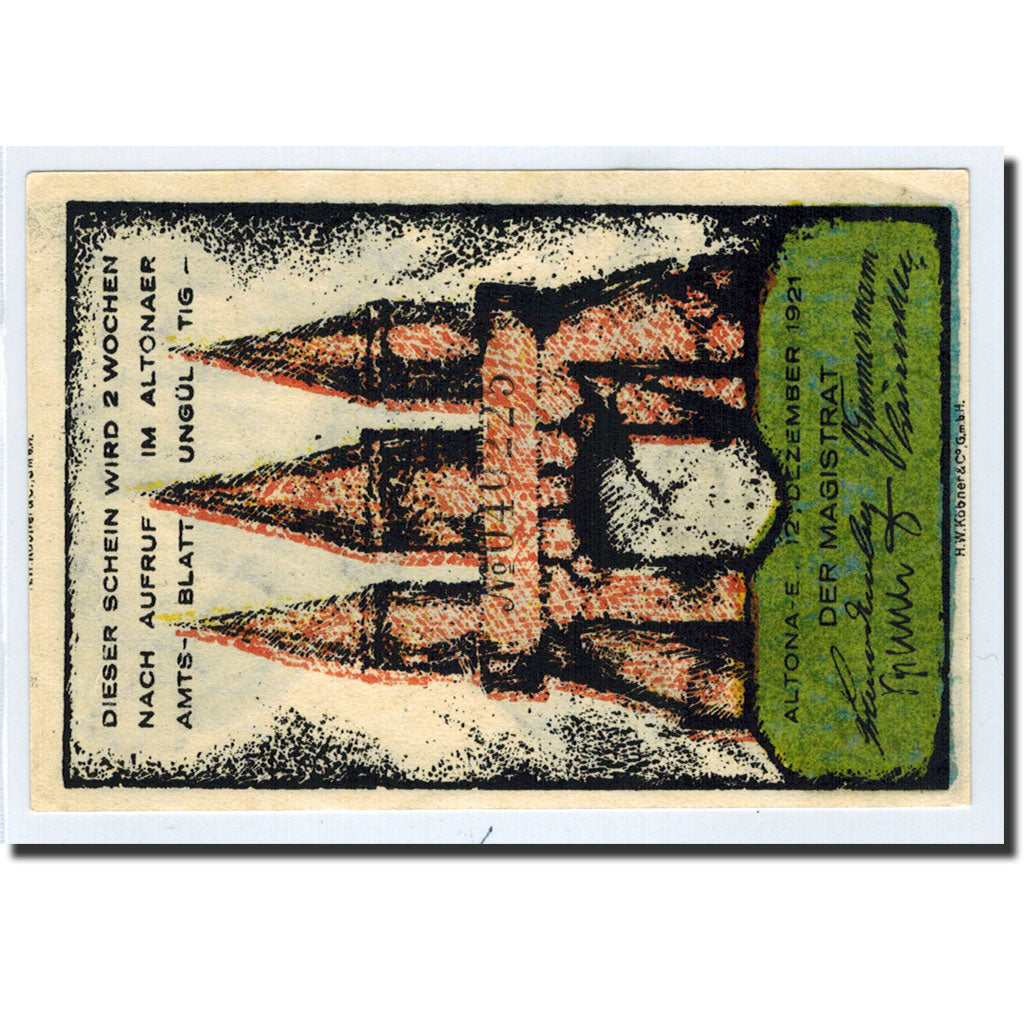 Banknote, Germany, Altona, 40 Pfennig, bateau, 1921, 1921-12-12, UNC(63)