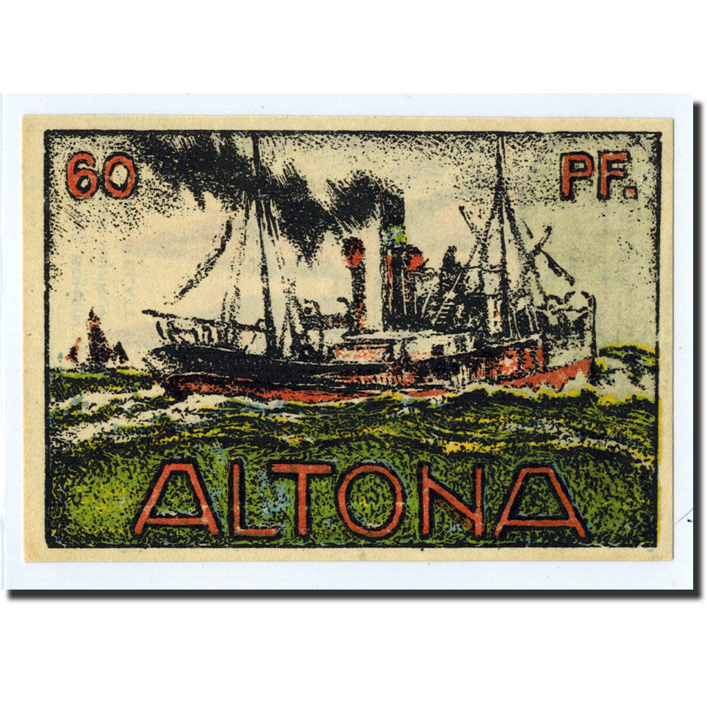 Banknote, Germany, Altona, 60 Pfennig, bateau, 1921, 1921-12-12, UNC(63)