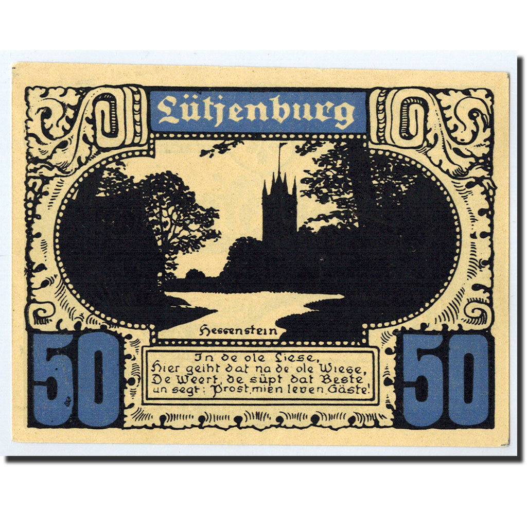 Banknote, Germany, Lutjenburg, 50 Pfennig, paysage, O.D, UNC(63), Mehl:843.1