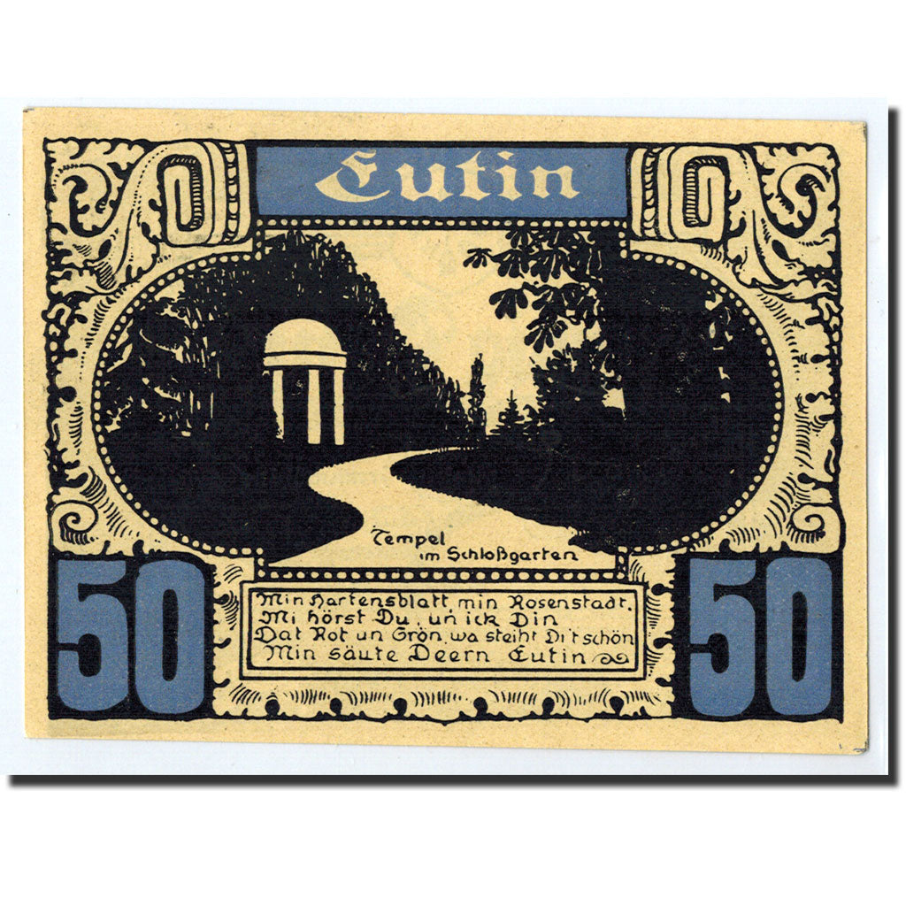 Billet, Allemagne, Lutjenburg, 50 Pfennig, paysage 1, O.D, SPL, Mehl:843.1