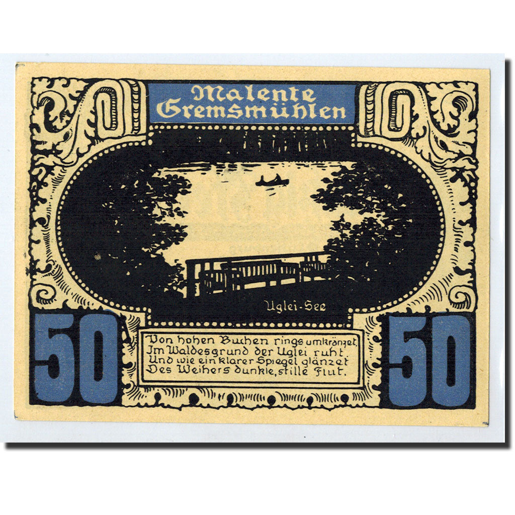 Billet, Allemagne, Lutjenburg, 50 Pfennig, paysage 3, O.D, SPL, Mehl:843.1