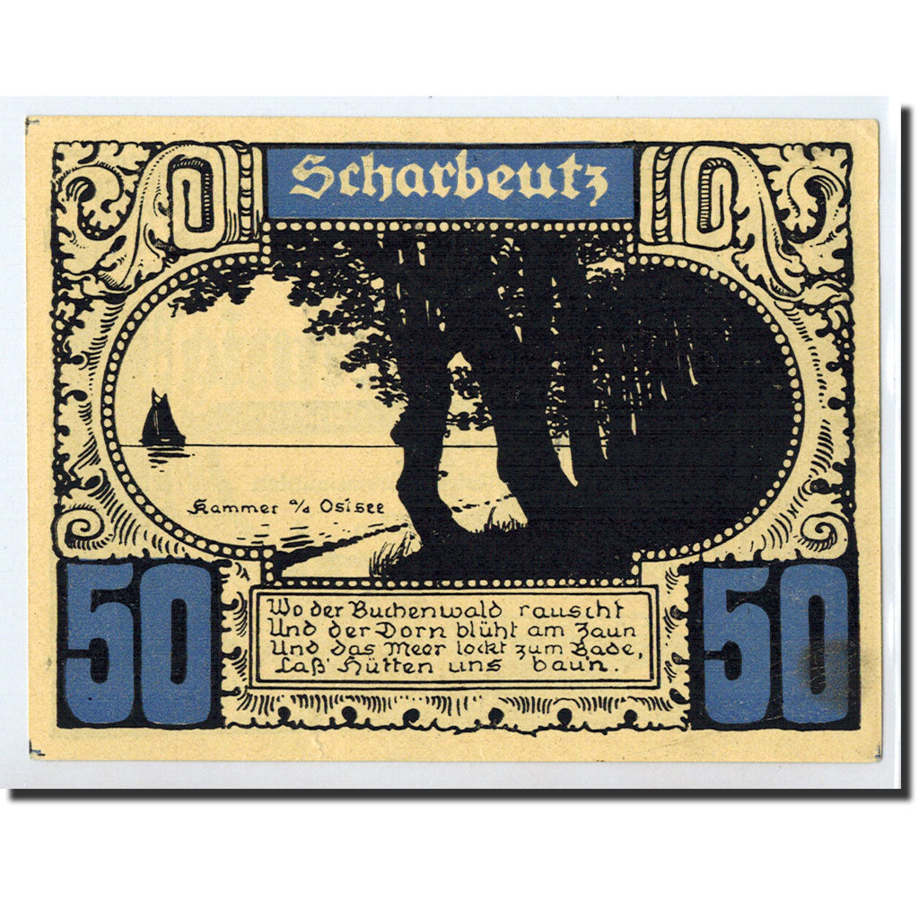 Geldschein, Deutschland, Lutjenburg, 50 Pfennig, paysage 4, O.D, UNZ-