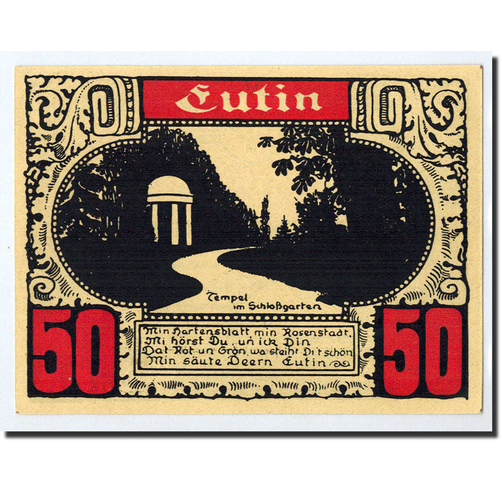 Billet, Allemagne, Lutjenburg, 50 Pfennig, paysage 6, O.D, SPL, Mehl:843.1