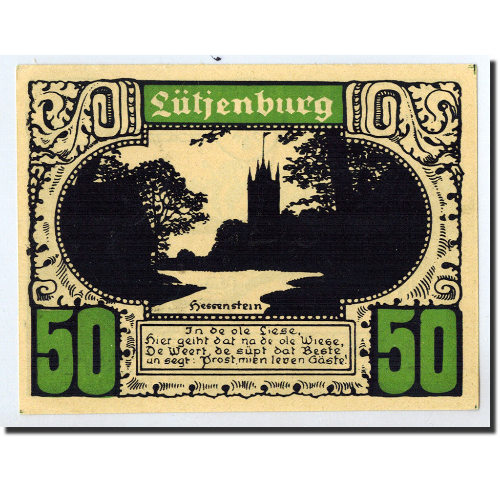 Banconote, Germania, Lutjenburg, 50 Pfennig, paysage 13, O.D, SPL, Mehl:843.1