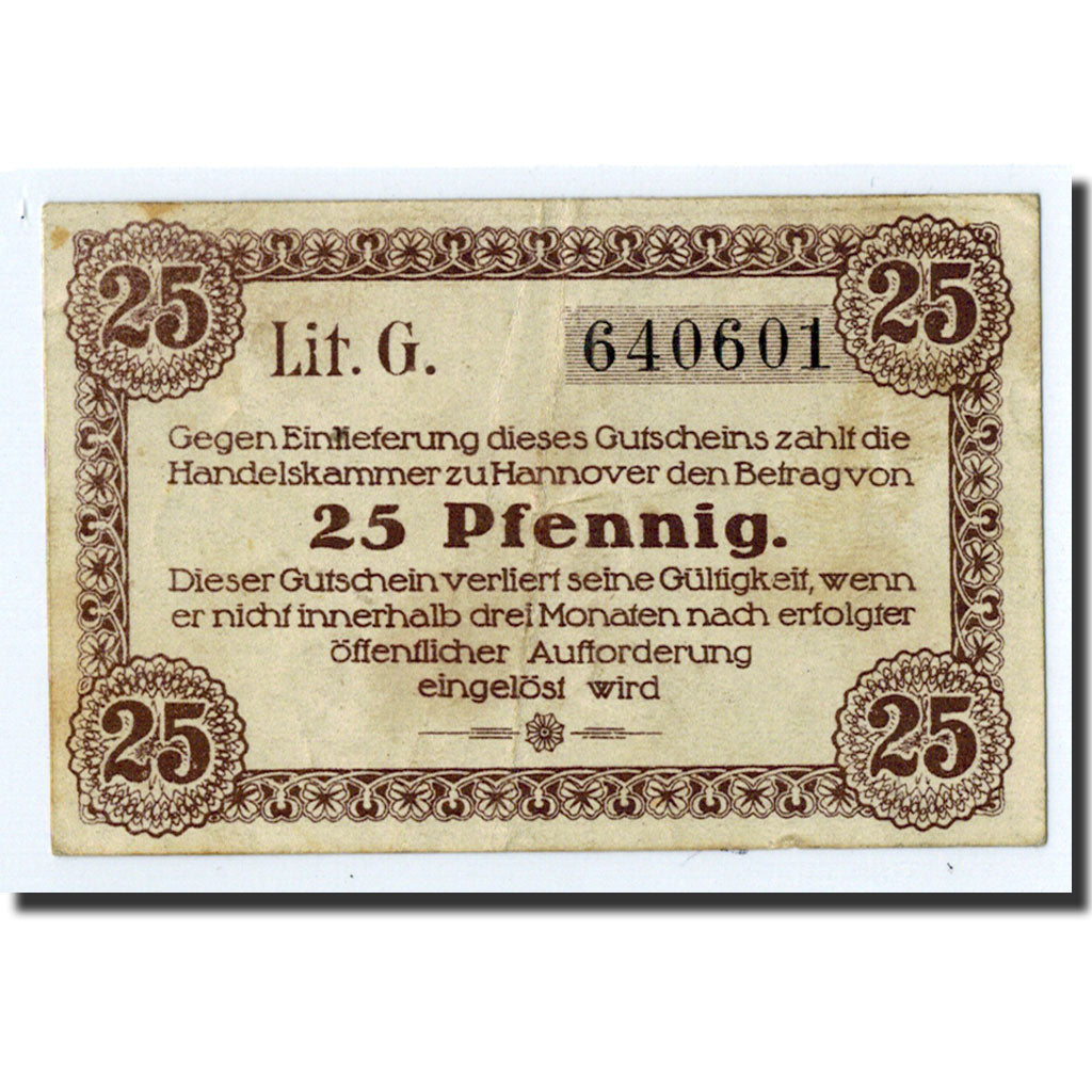 Banknote, Germany, Hannover, 25 Pfennig, graphique, 1920, 1920-03-15, UNC(63)