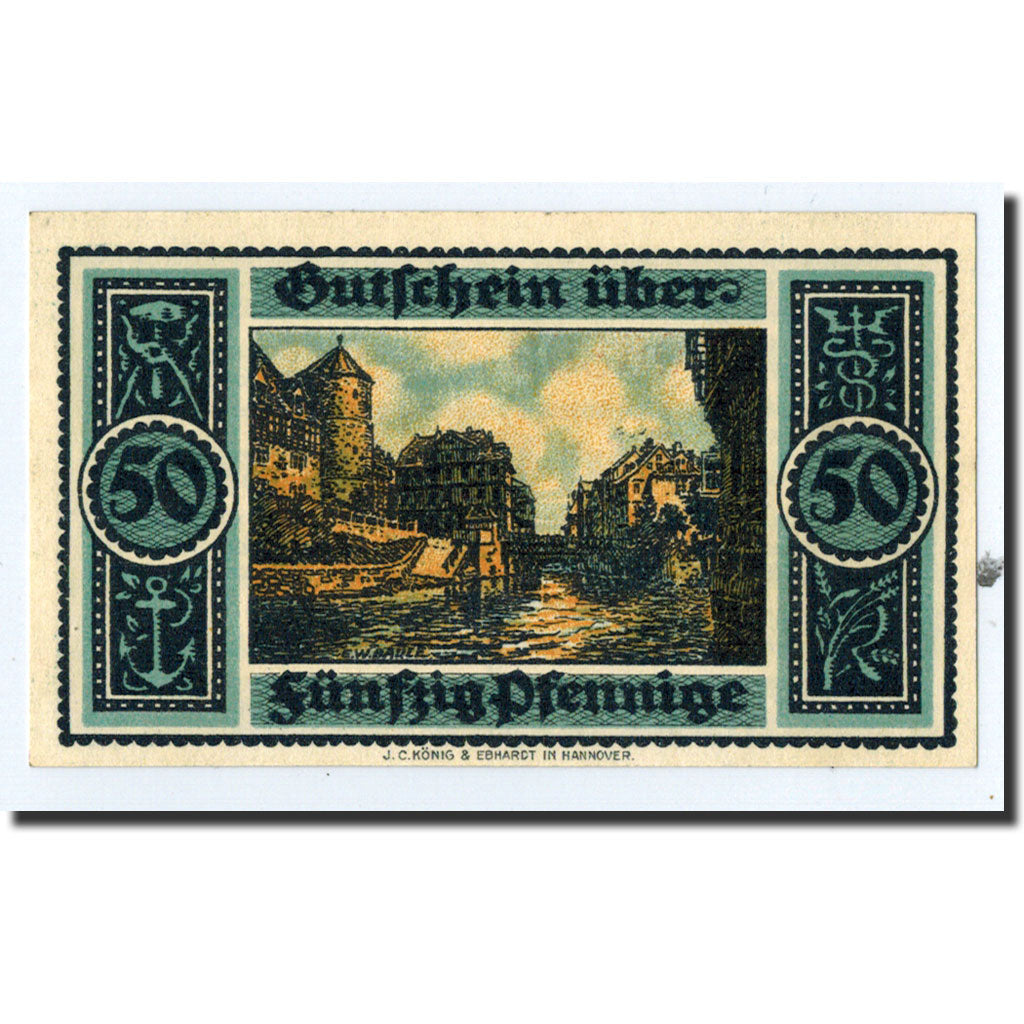 Banknote, Germany, Hannover, 50 Pfennig, paysage, 1921, 1921-07-01, UNC(63)