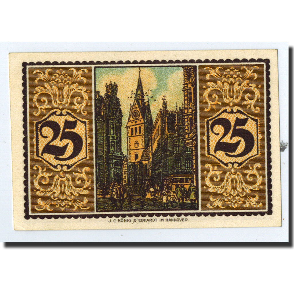 Banknote, Germany, Hannover, 25 Pfennig, paysage, 1921, 1921-07-01, UNC(63)