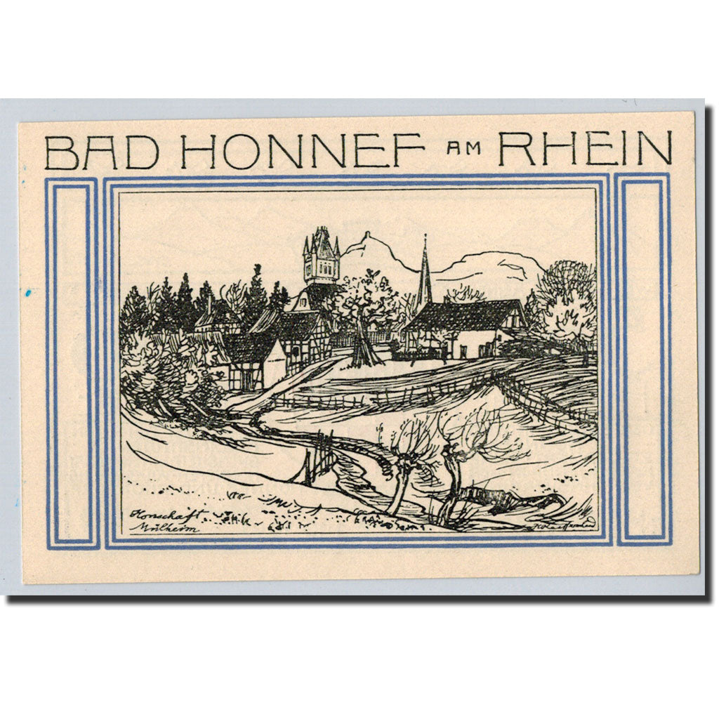 Banknote, Germany, Honnef a Rhein, 50 Pfennig, paysage, 1921, 1921-10-01