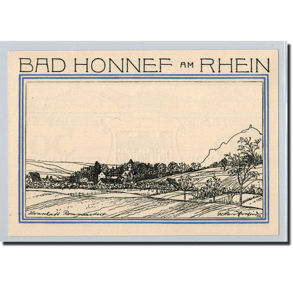 Billet, Allemagne, Honnef a Rhein, 50 Pfennig, paysage 1, 1921, 1921-10-01, SPL