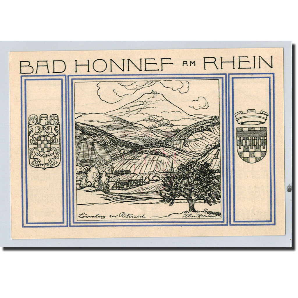 Banknote, Germany, Honnef a Rhein, 99 Pfennig, paysage 2, 1921, 1921-10-01