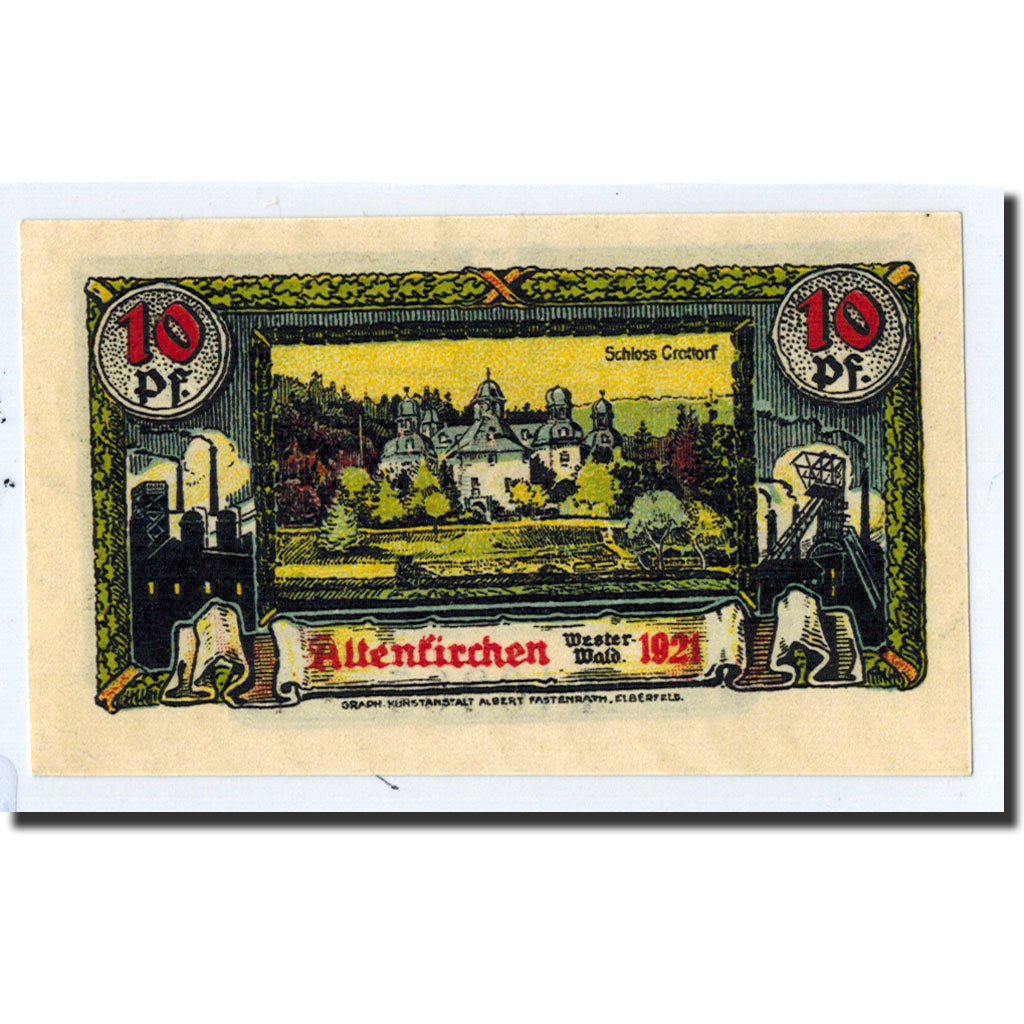 Geldschein, Deutschland, Altenkirchen, 10 Pfennig, paysage, 1921, UNZ-