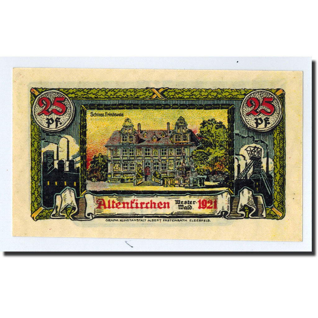 Banconote, Germania, Altenkirchen, 25 Pfennig, manoir, 1921, SPL, Mehl:24.1a