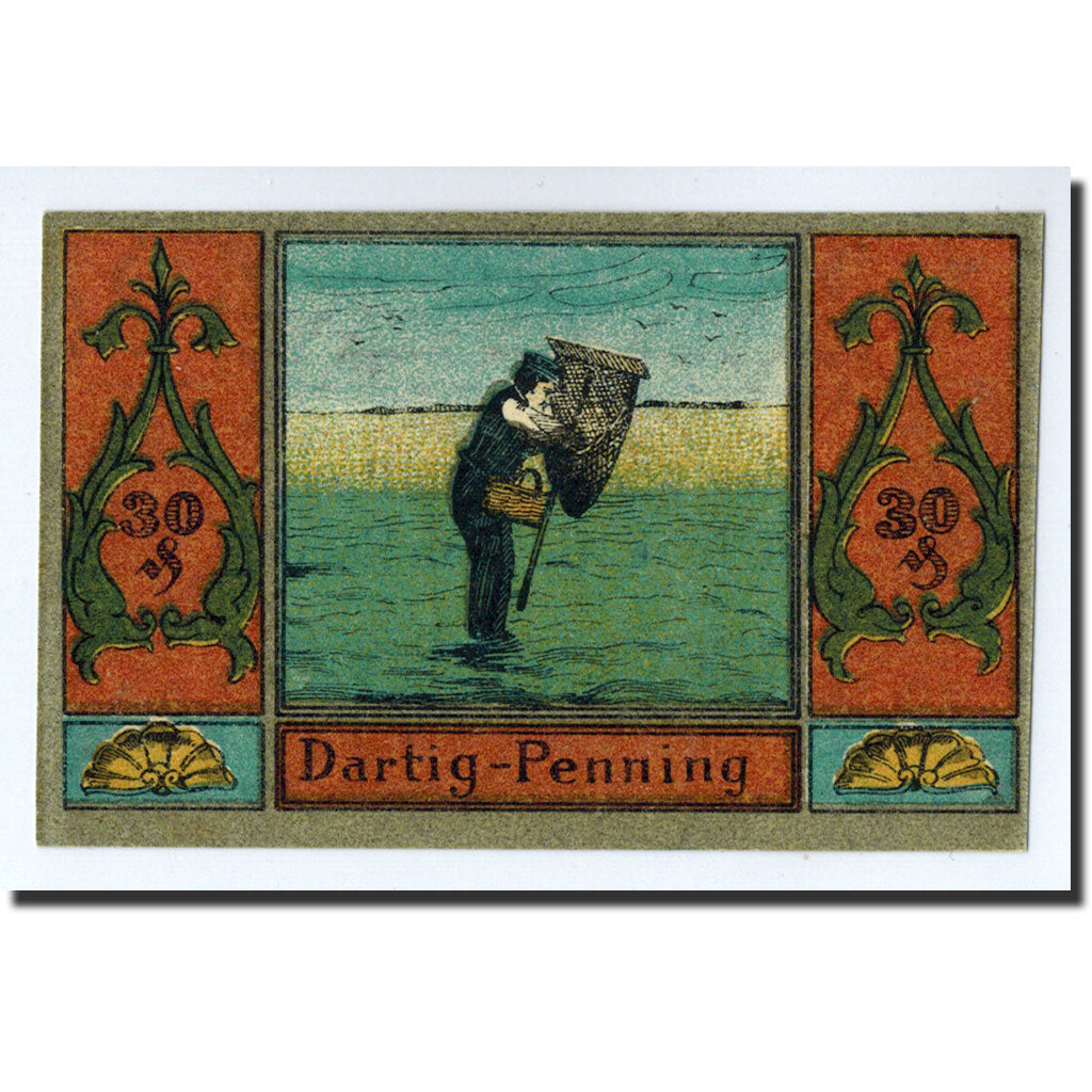 Banknote, Germany, Langeness Nordmarsch, 30 Pfennig, pêcheur, 1921, 1921-09-01