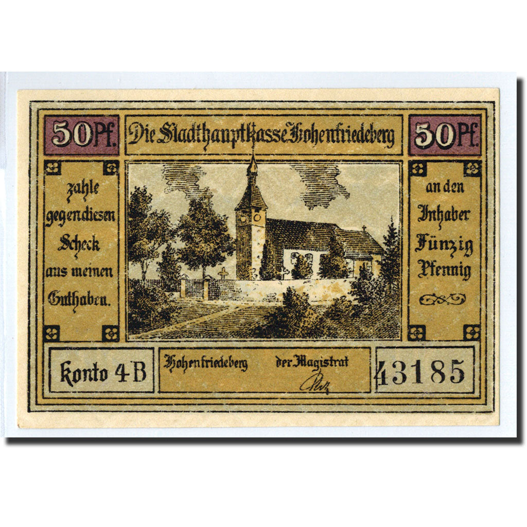 Banknote, Germany, Hohenfriedeberg, 50 Pfennig, guerre, O.D, UNC(63), Mehl:620.1