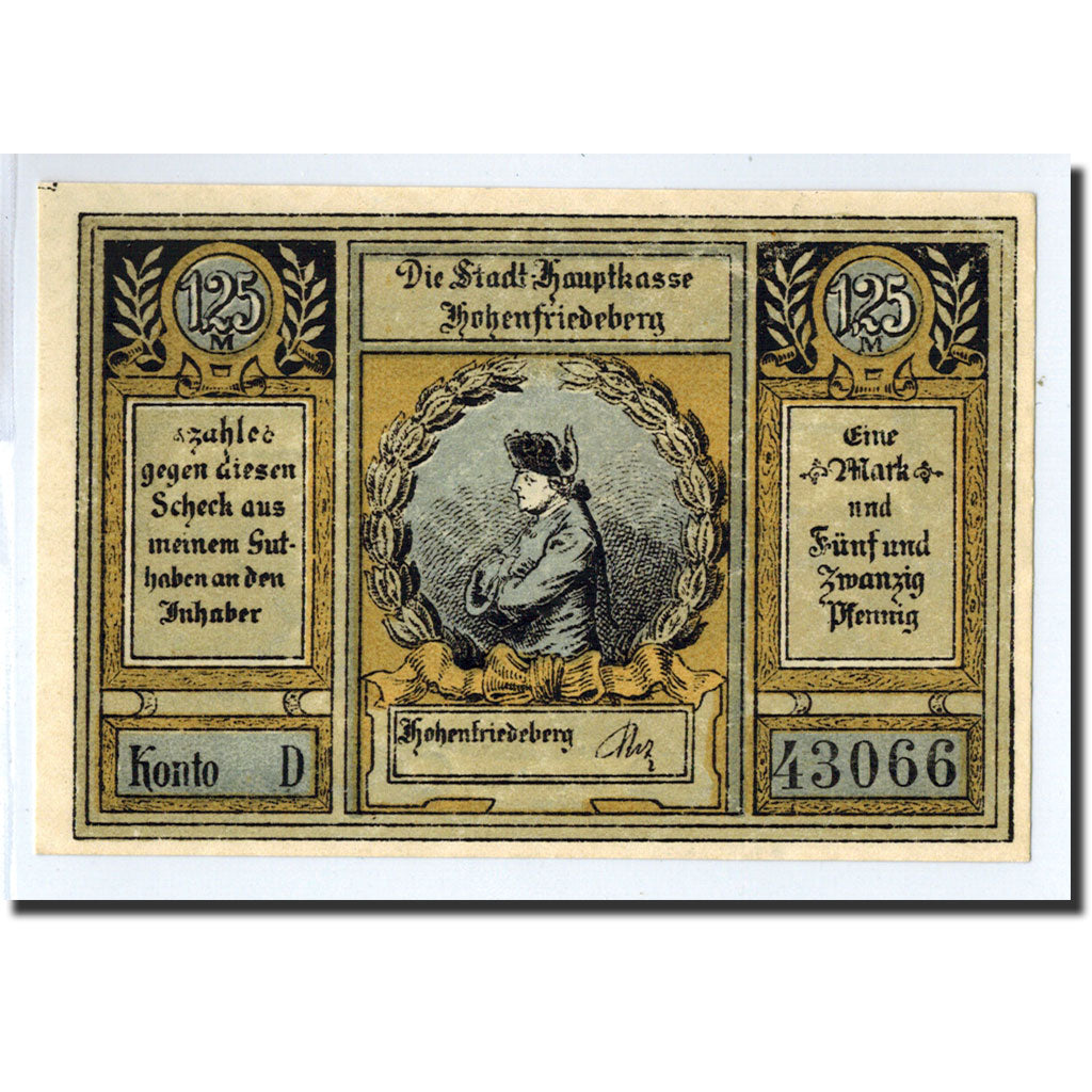 Banknote, Germany, Hohenfriedeberg, 1.25 Mark, paysage, O.D, UNC(63), Mehl:620.1