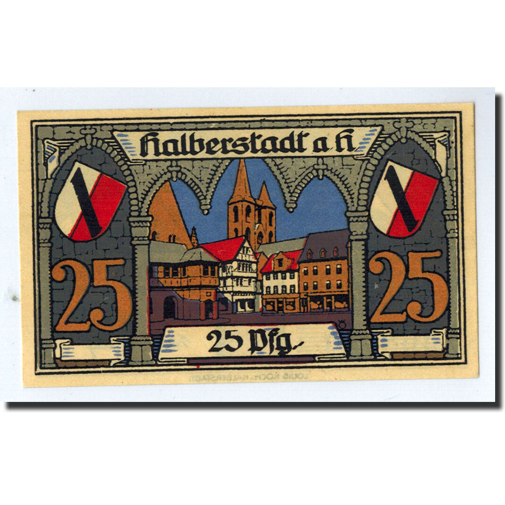 Banknote, Germany, Halberstadt, 25 Pfennig, place, 1921, 1920-11-02, UNC(63)