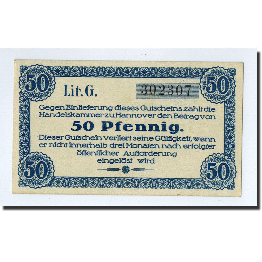Banknote, Germany, Hannover, 50 Pfennig, paysage, 1921, 1921-03-15, UNC(63)