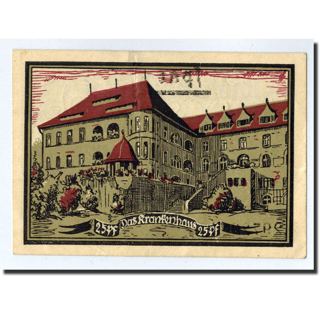 Banknote, Germany, Aschersleben, 25 Pfennig, manoir, 1921, 1921-12-01, UNC(63)