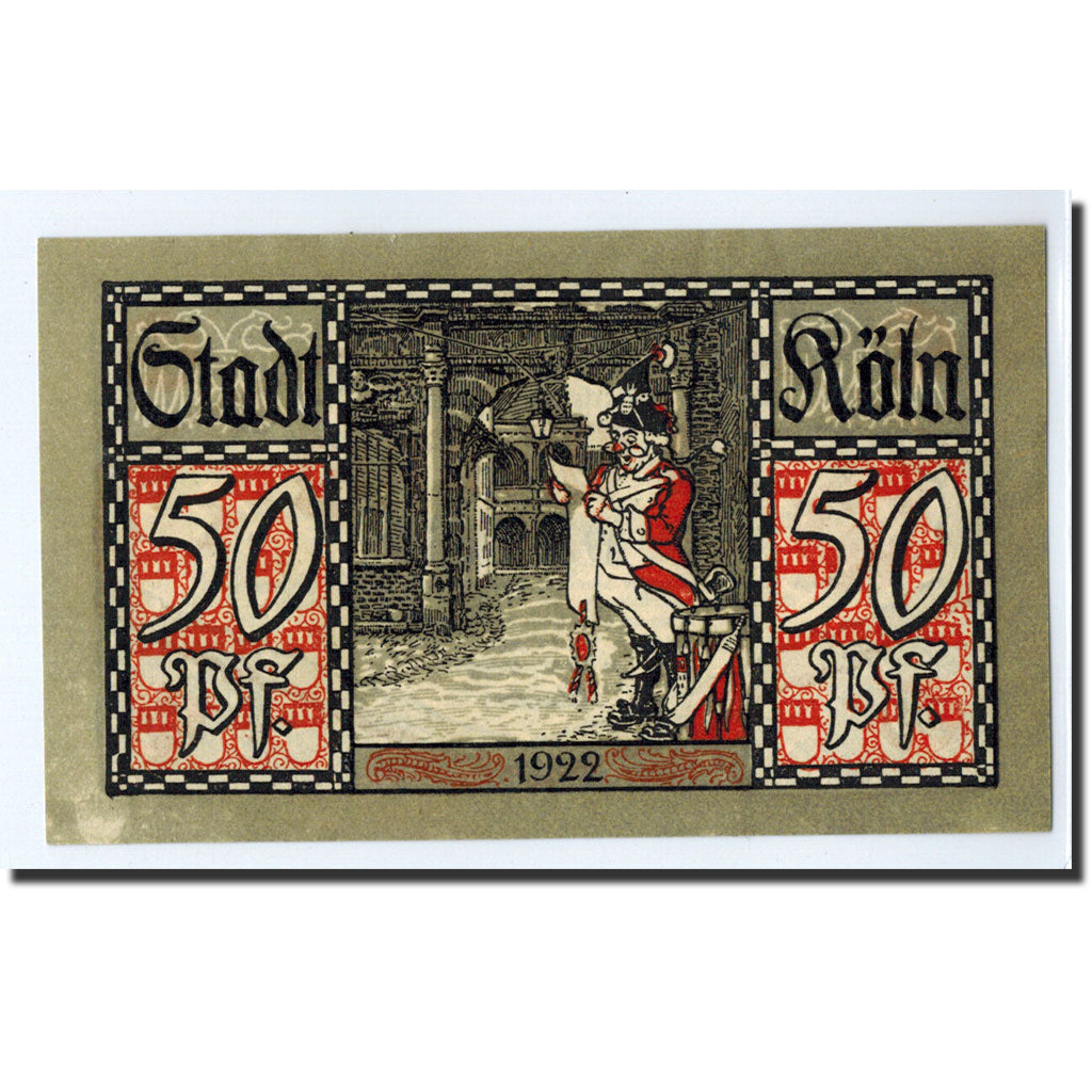 Banconote, Germania, Köln, 50 Pfennig, soldat 2, 1922, 1922-01-12, SPL