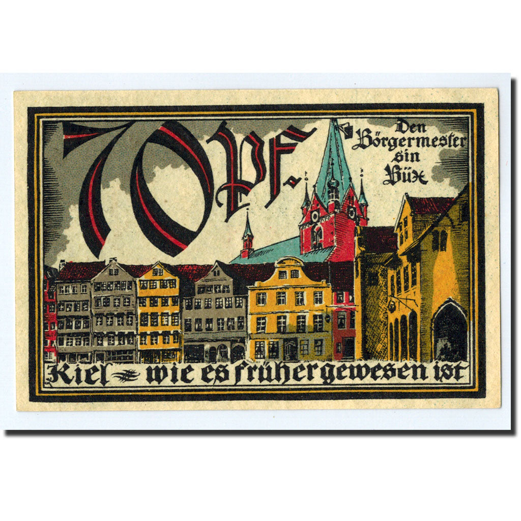 Billet, Allemagne, Kiel, 70 Pfennig, bateau, 1921, 1921-09-10, SPL, Mehl:696.1