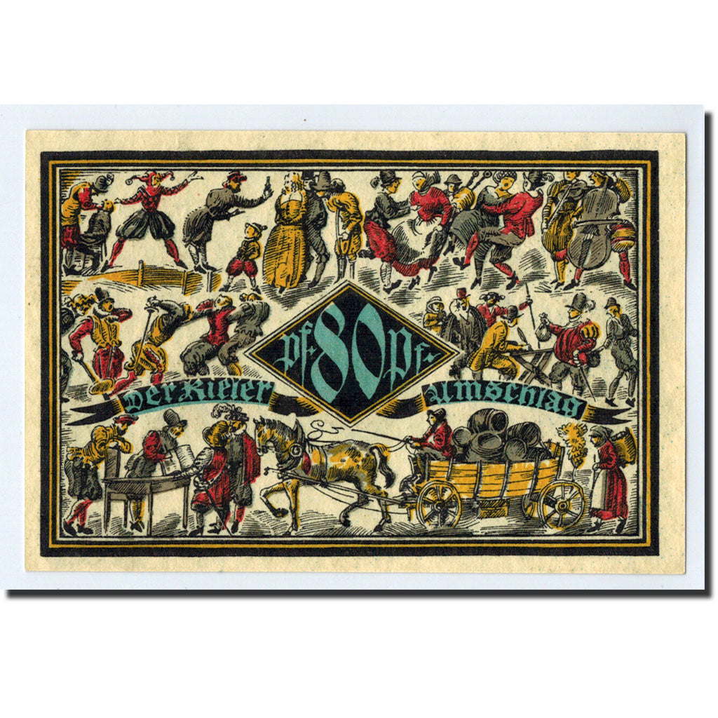 Banconote, Germania, Kiel, 80 Pfennig, personnage, 1921, 1921-09-10, SPL