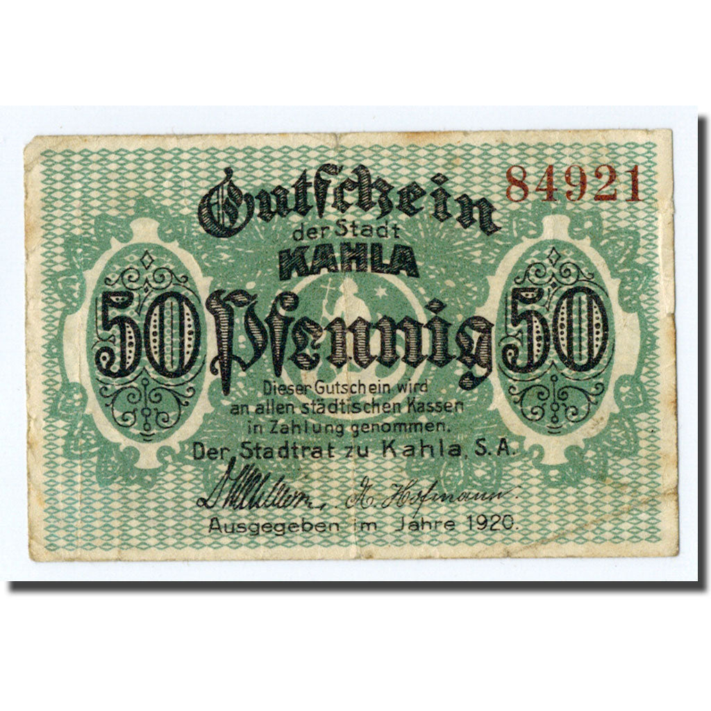 Banconote, Germania, Kahla, 50 Pfennig, graphique, 1920, SPL