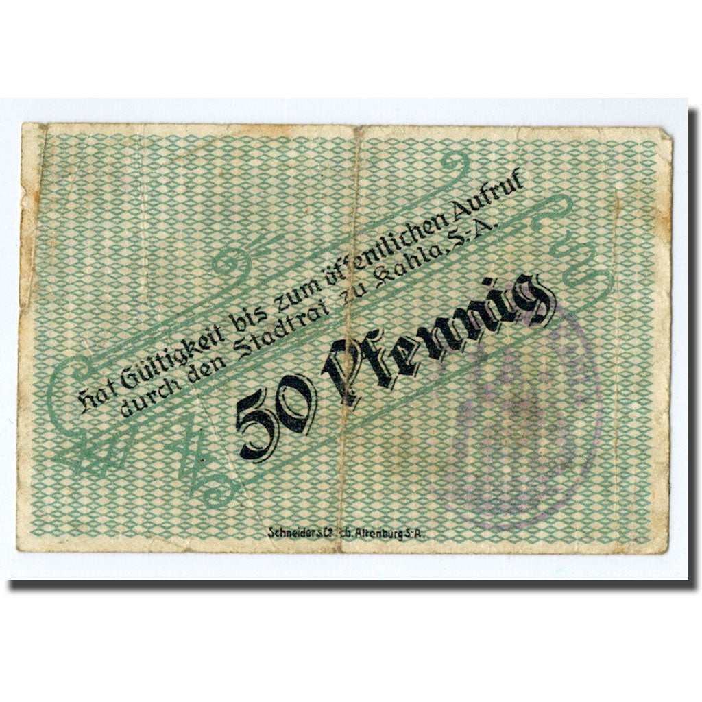 Banconote, Germania, Kahla, 50 Pfennig, graphique, 1920, SPL