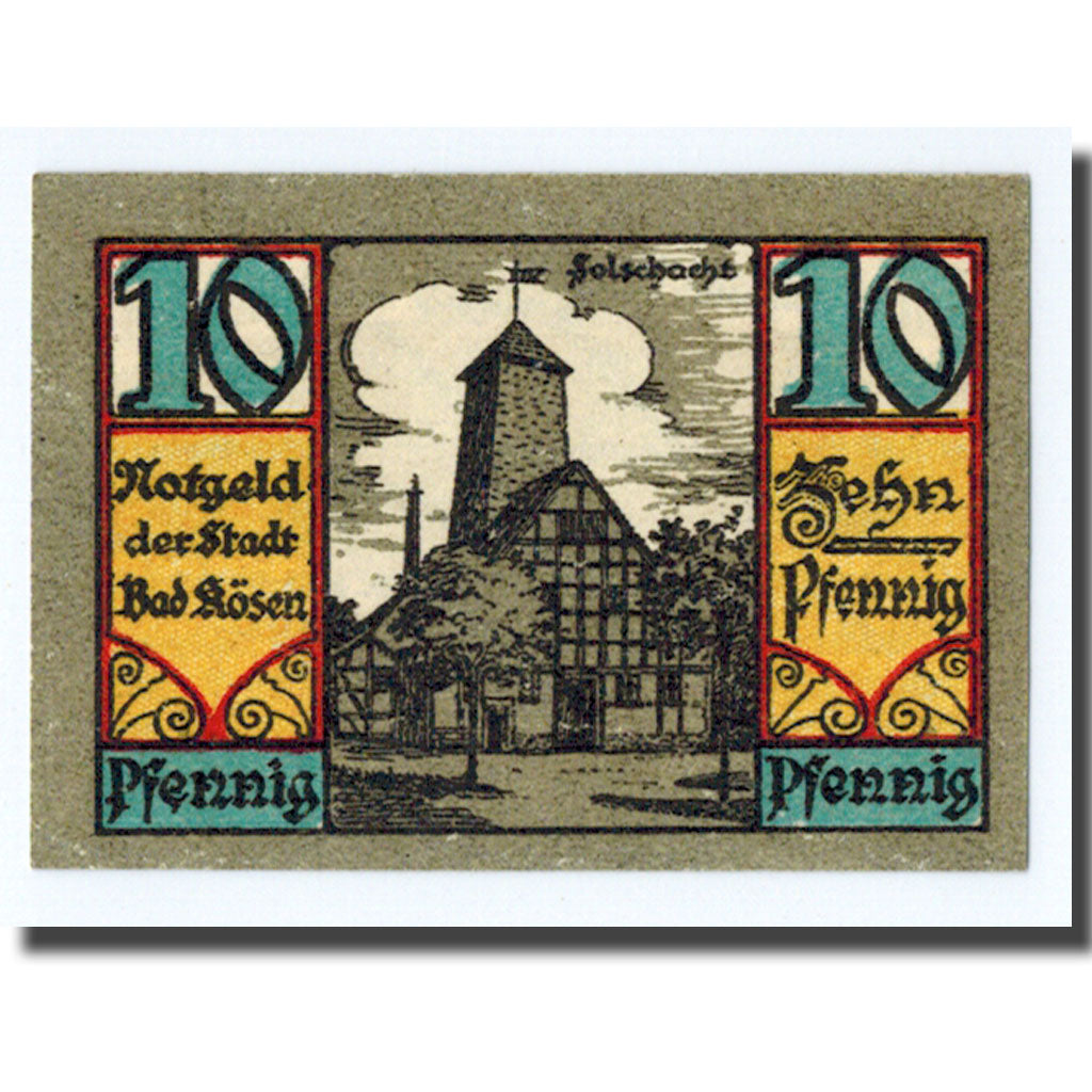 Billet, Allemagne, Kösen, Bad, 10 Pfennig, Ecusson, 1921, 1921-06-01, SPL