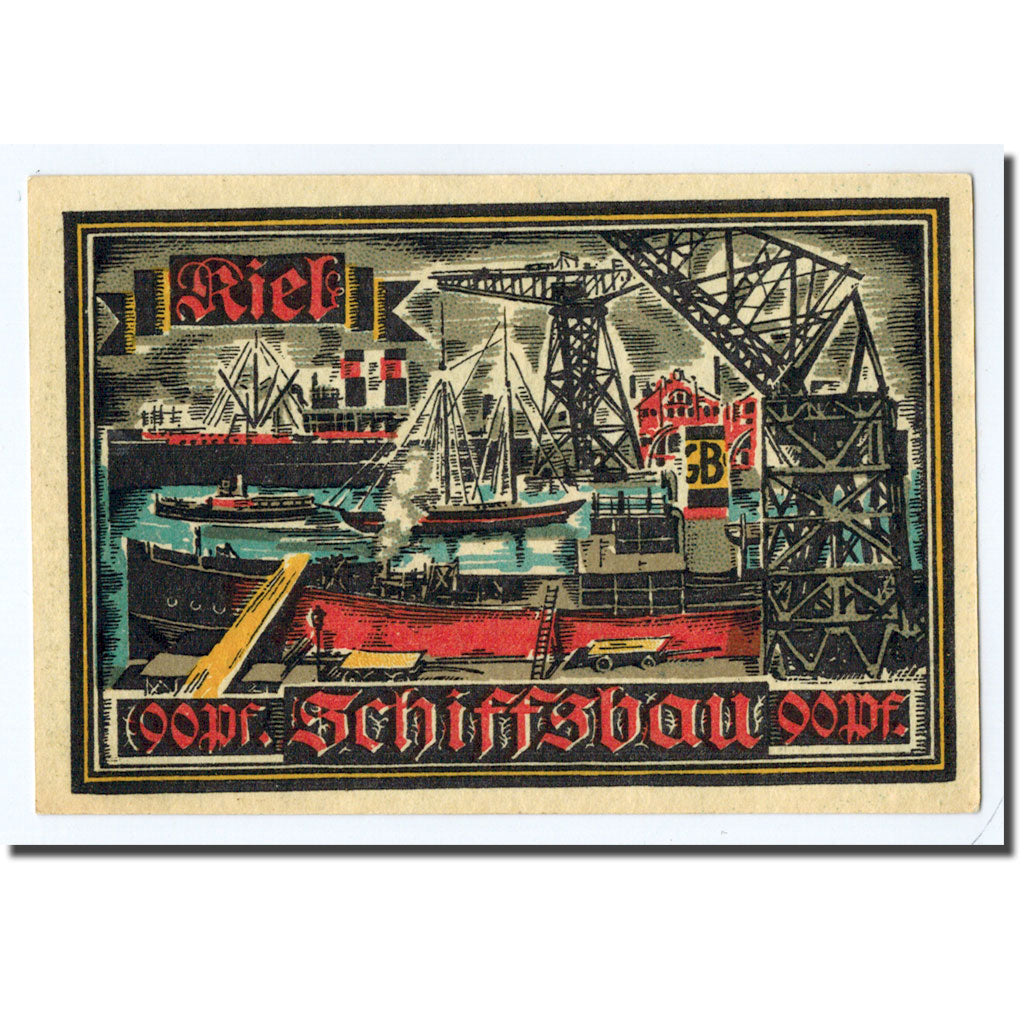 Biljet, Duitsland, Kiel, 90 Pfennig, Port, 1921, 1921-09-10, SPL, Mehl:696.1