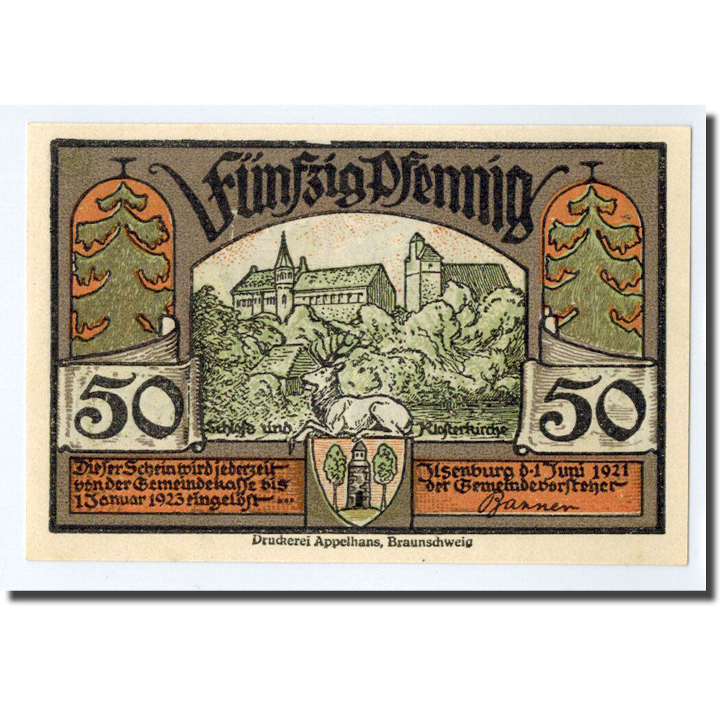 Billet, Allemagne, Ilsenburg, 50 Pfennig, paysage, 1923, 1923-01-01, SPL