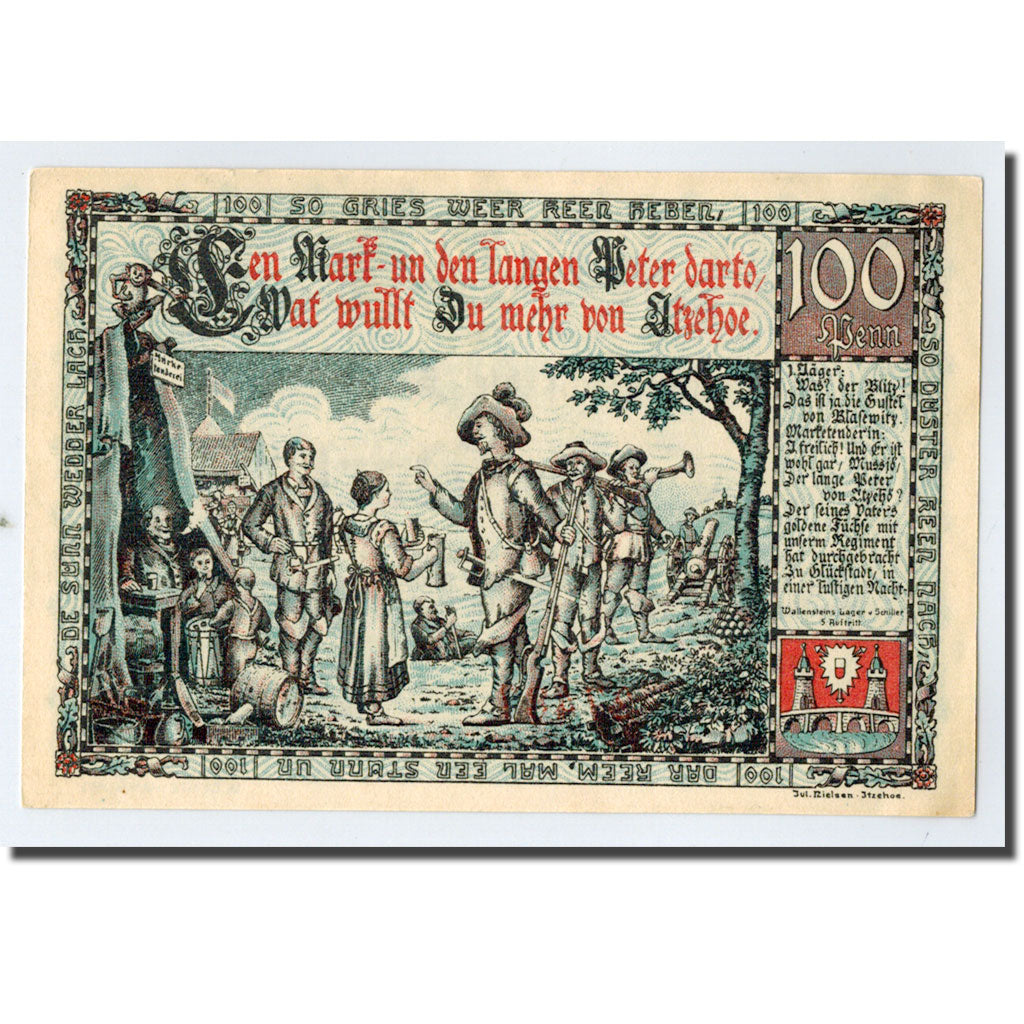 Billet, Allemagne, Itzehoe, 1 Mark, personnage, 1920, 1920-08-02, SPL