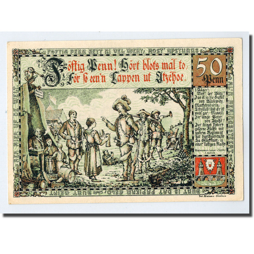 Banknote, Germany, Itzehoe, 50 Pfennig, personnage, 1920, 1920-08-02, UNC(63)