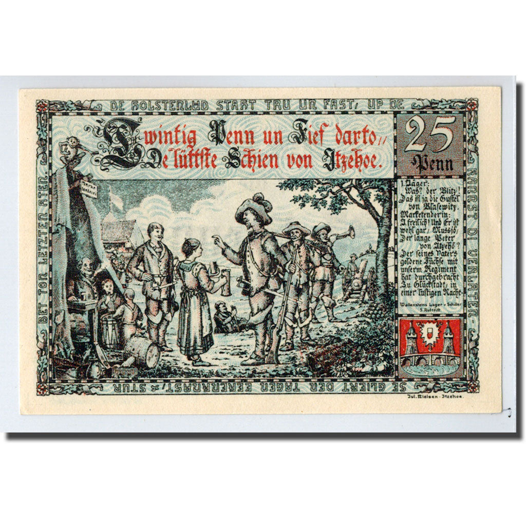 Banknote, Germany, Itzehoe, 25 Pfennig, personnage, 1920, 1920-08-02, UNC(63)