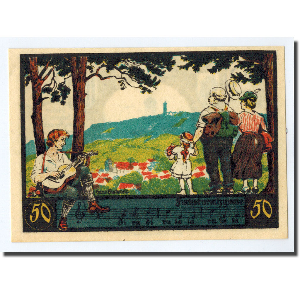 Banknote, Germany, Jena Stadt, 50 Pfennig, notes de musique, 1921, UNC(63)