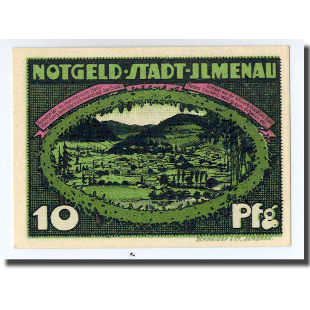 Banknote, Germany, Ilmenau Stadt, 10 Pfennig, paysage, 1921, 1921-01-01