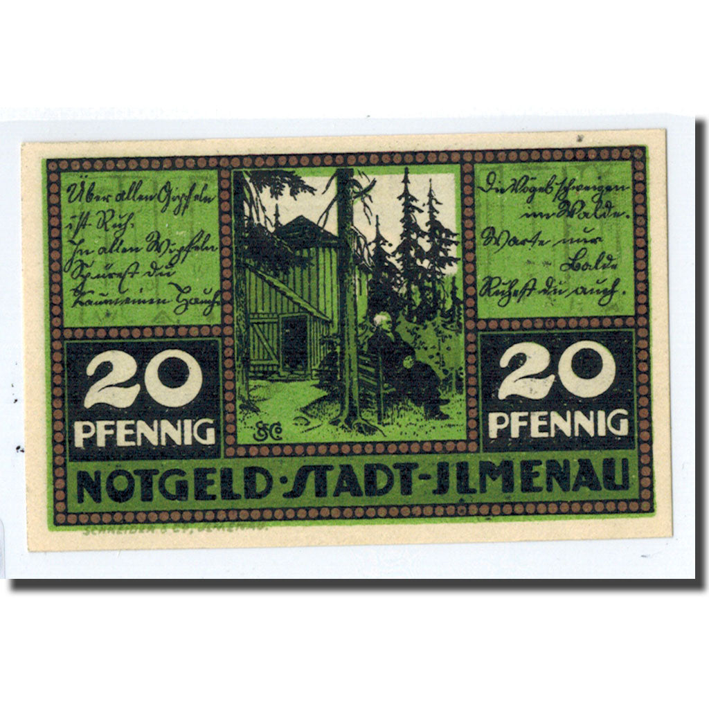 Billet, Allemagne, Ilmenau Stadt, 20 Pfennig, personnage, 1921, 1921-01-01, SPL