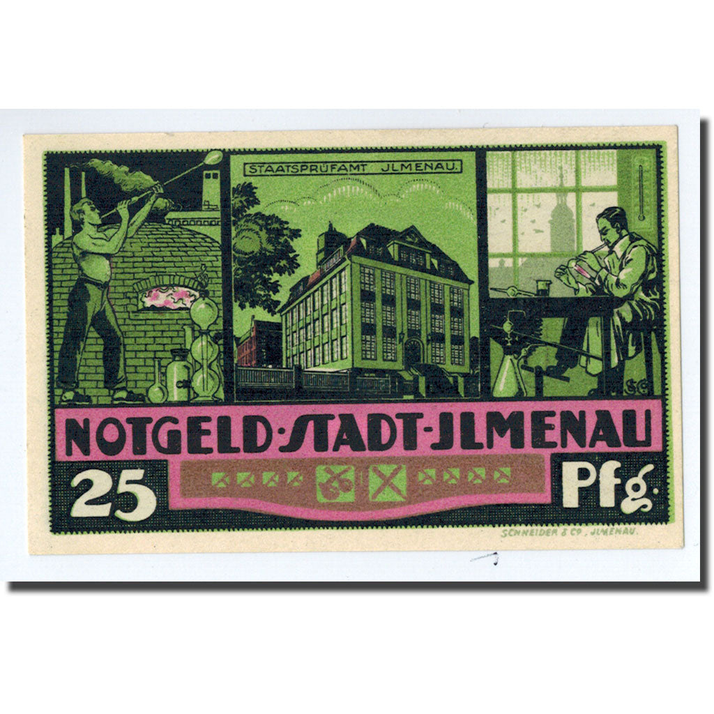 Biljet, Duitsland, Ilmenau Stadt, 25 Pfennig, Usine, 1921, 1921-01-01, SPL