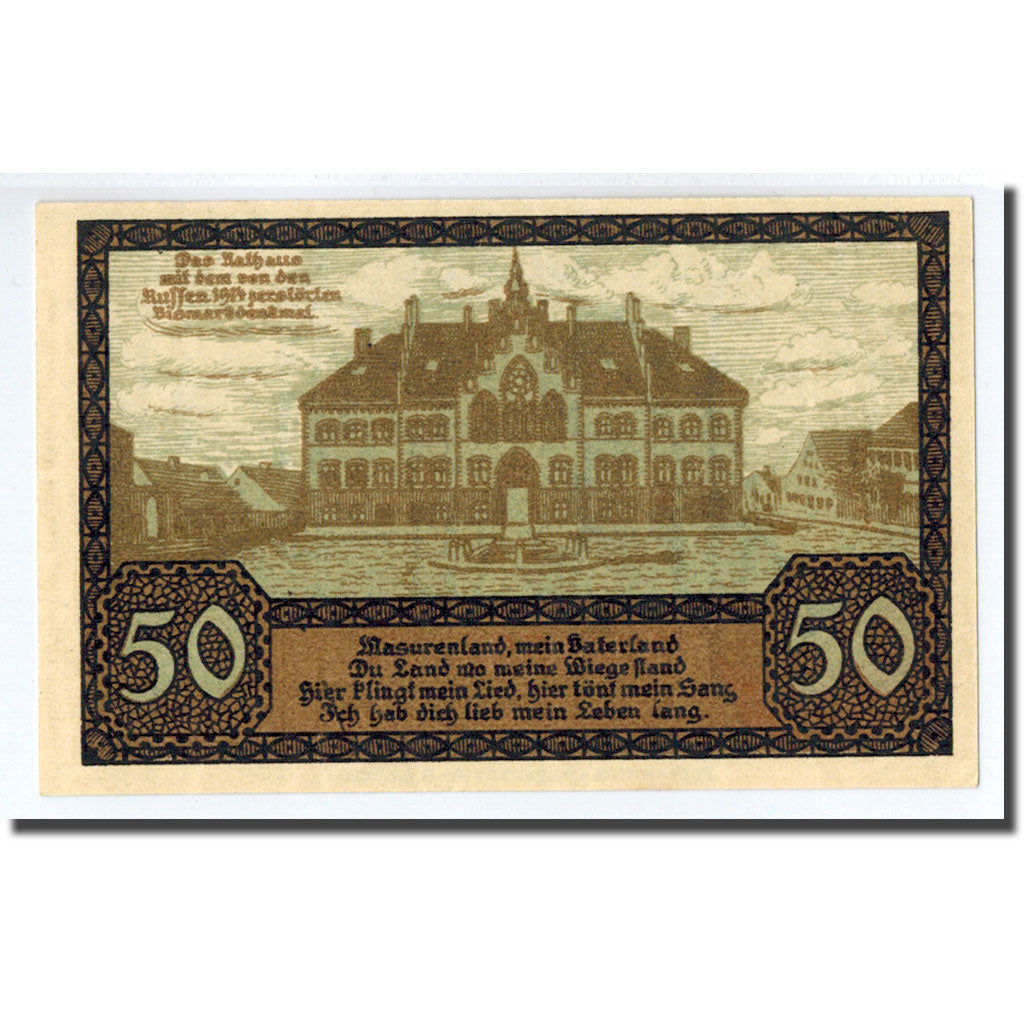 Banknote, Germany, Johannisburg, 50 Pfennig, manoir, 1920, 1920-10-01, UNC(63)